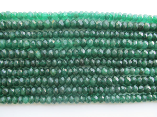 Green Aventurine Briolette Faceted Bati Beads
